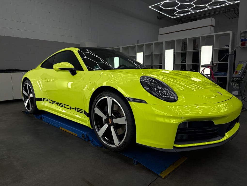 CYS Color PPF Vorschau Glossy-Acid-Green Porsche-PTS TPU-G506