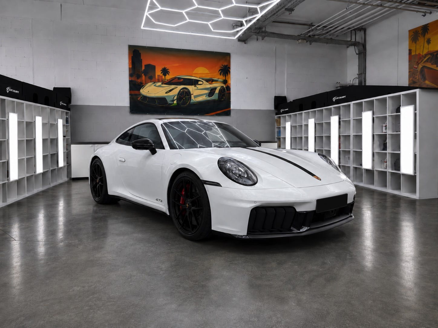 Porsche mit vollständiger Lackschutzfolierung